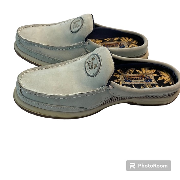 Old Maui Shoes - Old Maui brand blue leather slip on mules SZ 6.5 M